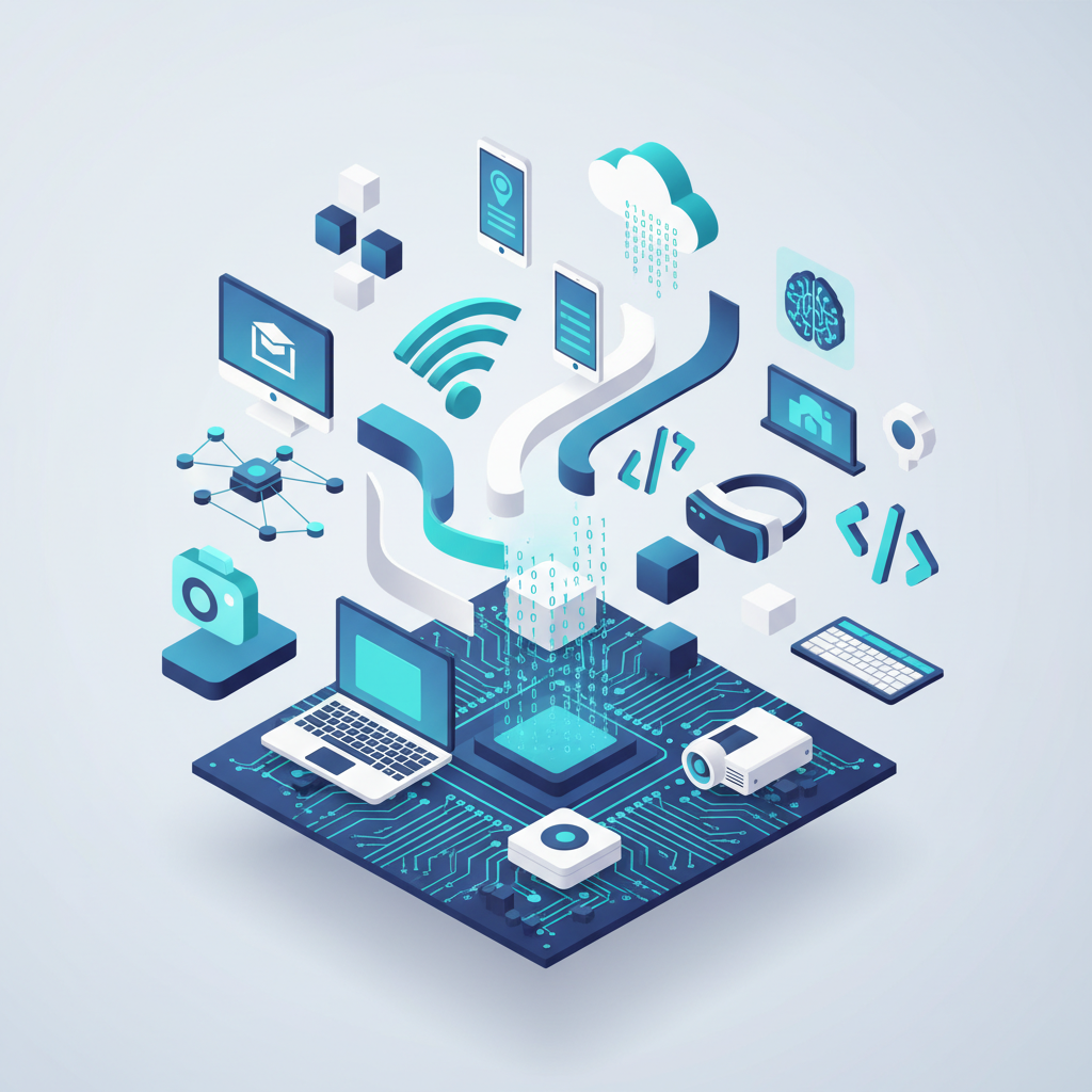 Technology classroom with diverse students